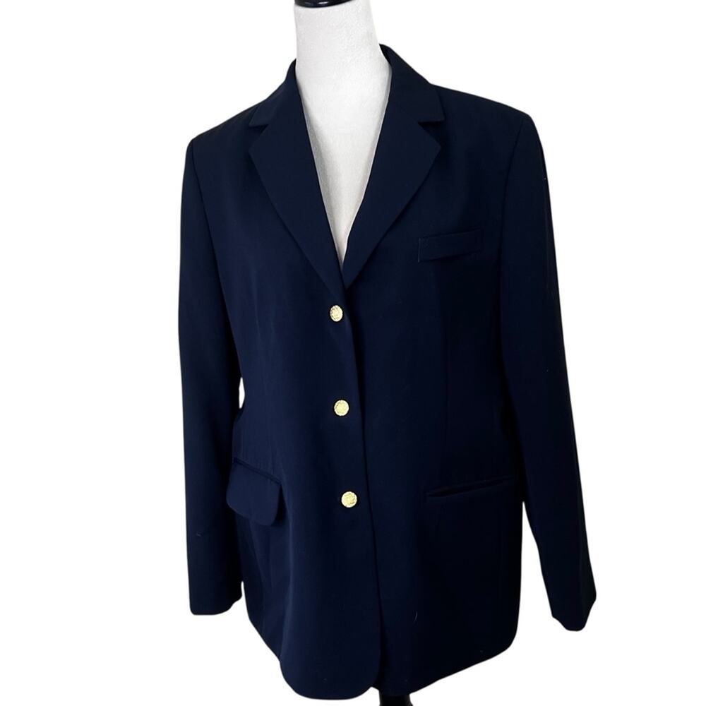 L.L. Bean Women’s Navy Blazer  | Gold Colored Buttons – Size 16R Made in Turkey